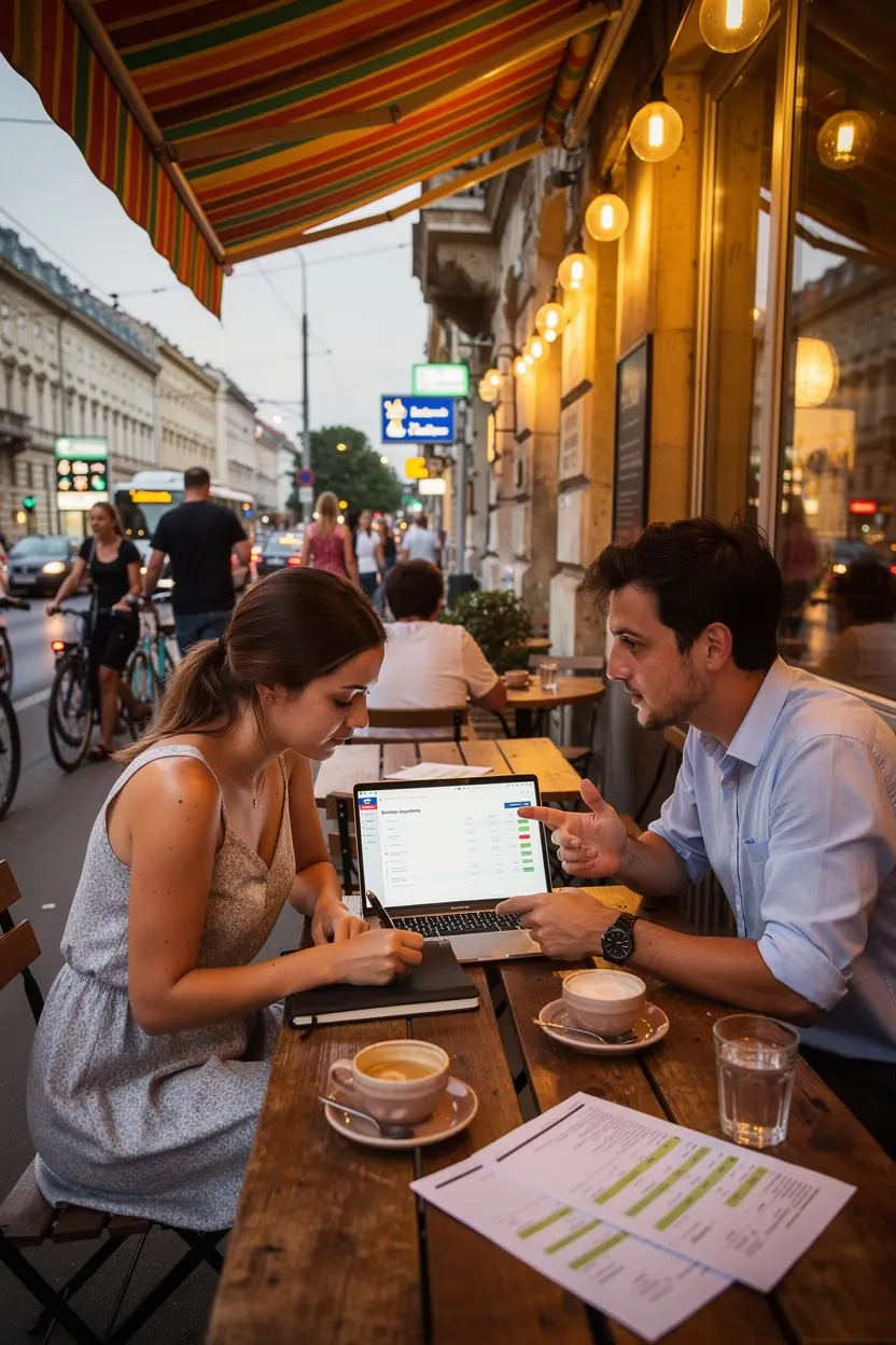 Költségvetési tervező eszköz, amely vizuálisan segíti a felhasználót a havi kiadások nyomon követésében.
